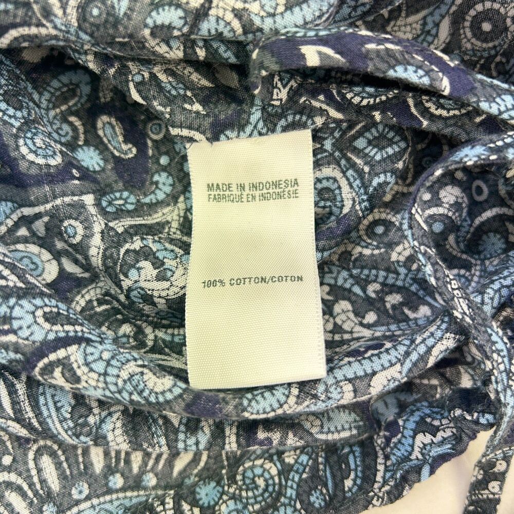 Lucky Brand Live in Love Boho Blue Paisley Print CottageCore Sz M - Picture 2 of 8